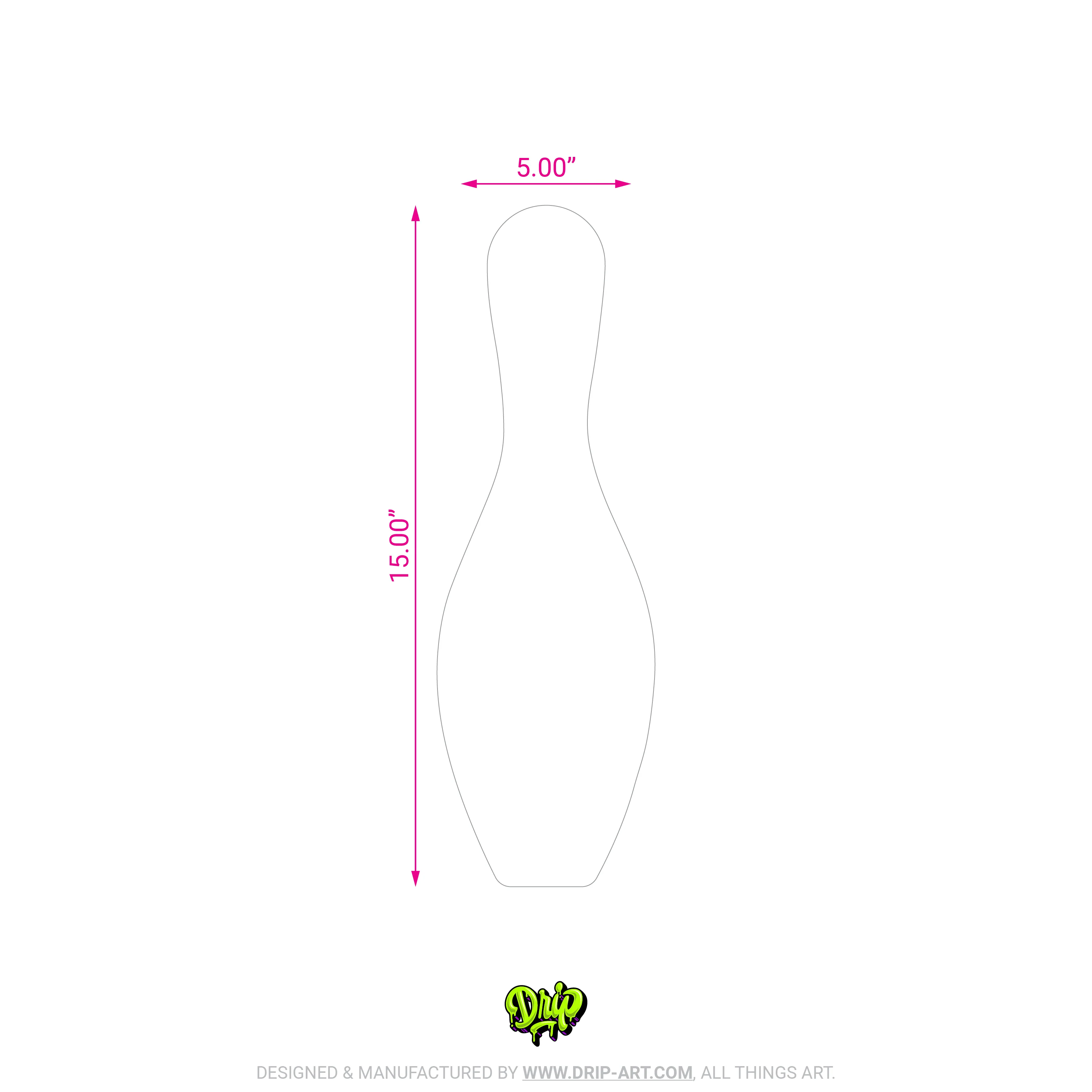 Blank Bowling Pin - Custom Panel - Image 3