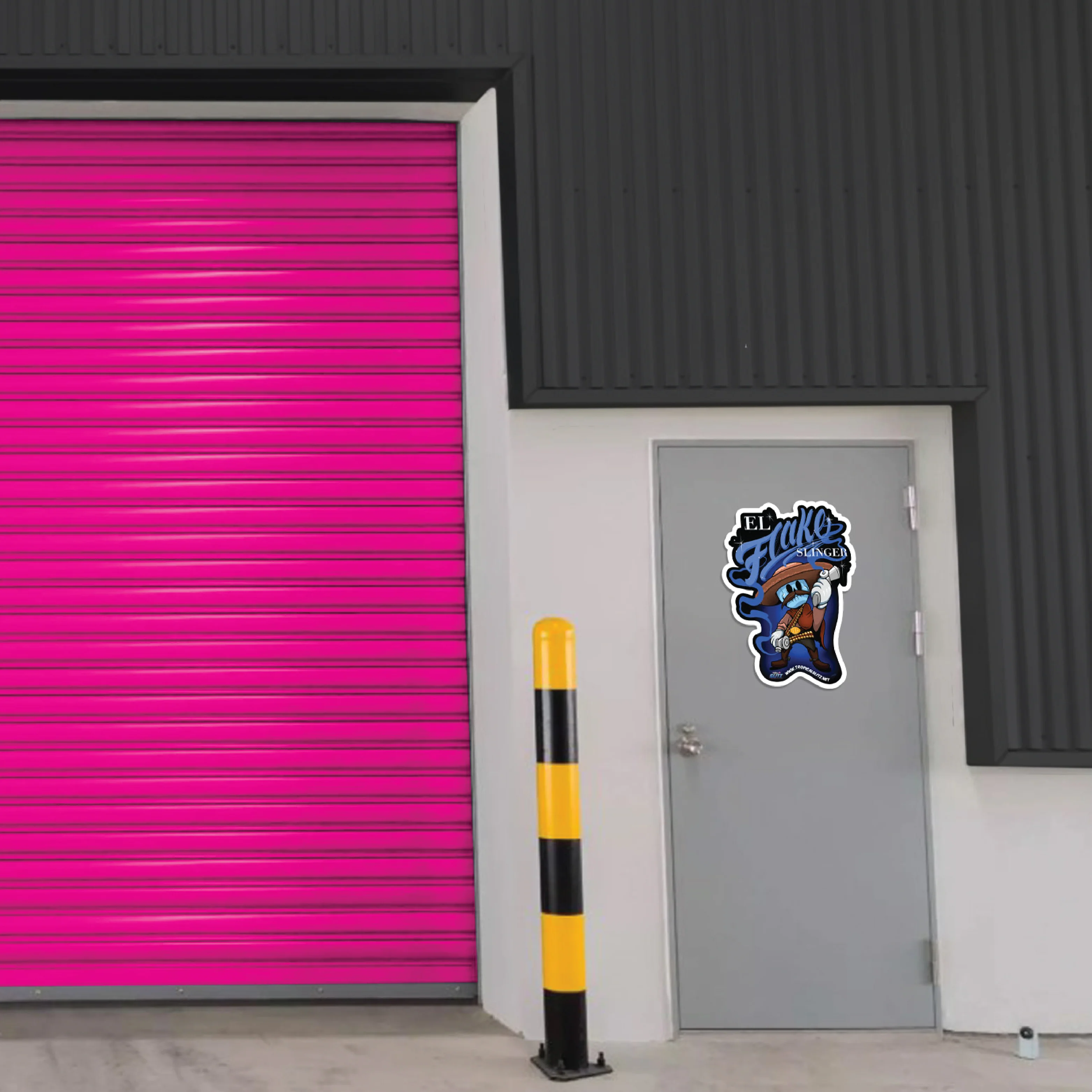 "El Flake Slinger Cartoon" - Giant Vinyl Decal - Image 3