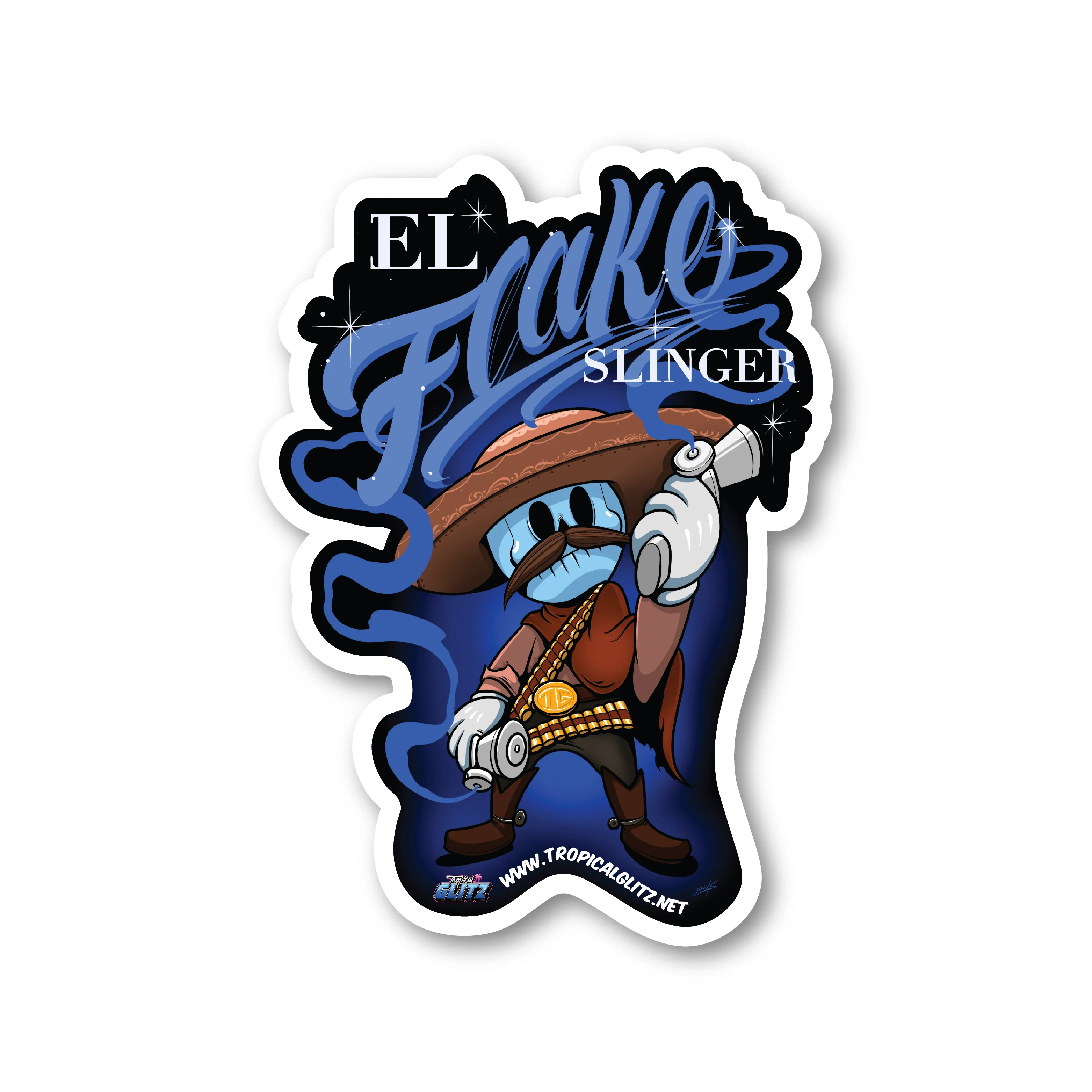 "El Flake Slinger Cartoon" - Giant Vinyl Decal - Image 4
